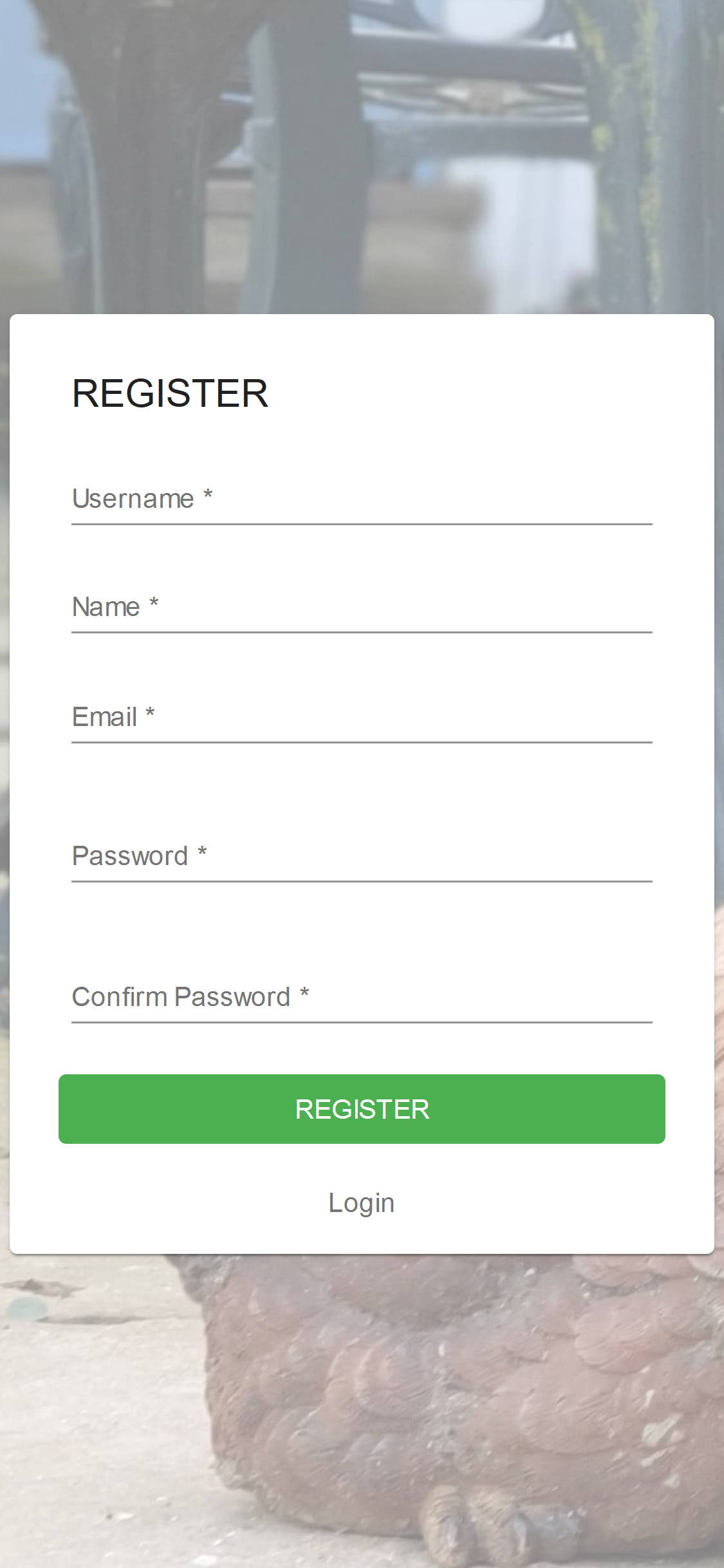 register on mobile